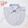 Unisex Half Shirt Detachable Collars for Mens Business Sweater Blouse Tops Striped Fake Collar For Women Neckwear Decor