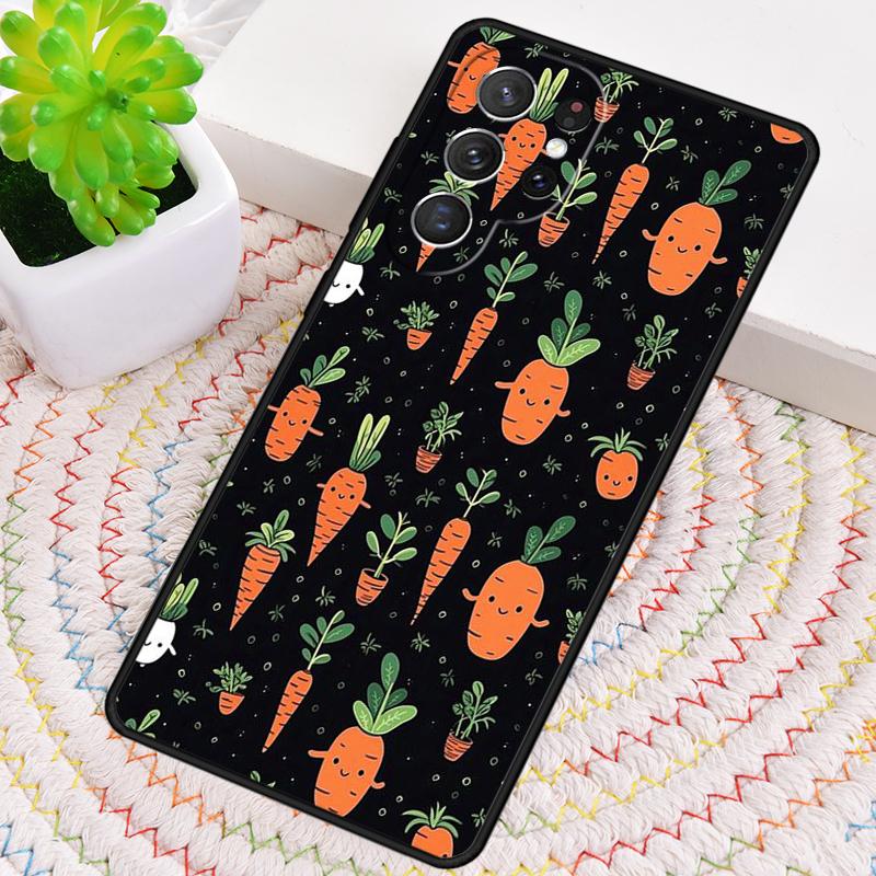Cute Cartoon Carrot Pattern Phone Case for Samsung Galaxy Note 10 Pro S26 Ultra S23 S24 FE S25 S21 S22 PLUS Shockproof Cove