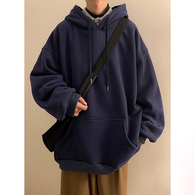 Pánská volná mikina s kapucí, ležérní svetr, teplá bunda se zesílenou kapucí