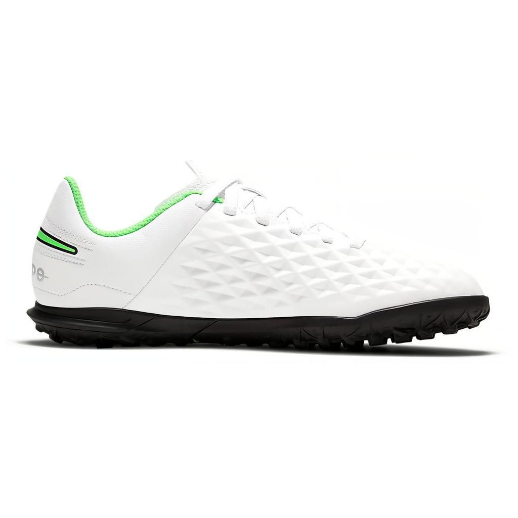 Nike Tiempo Legend 8 Club TF Comfortable Versatile Non-Slip Durable Low-Top Soccer Shoes Kids Soccer Shoes White Green AT5883-030