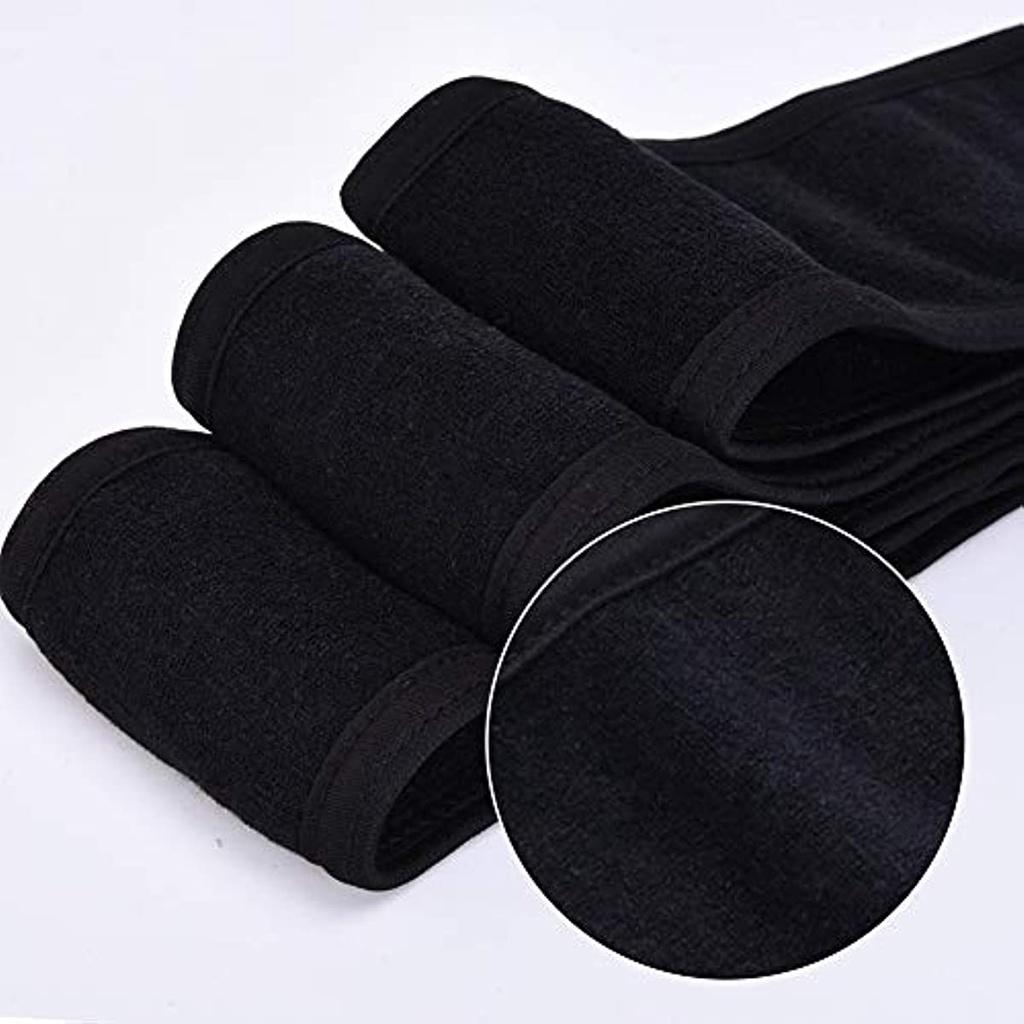 3PCS Washable Hair Makeup Headband Black Scratch Hairband Headband For Spa Yoga Sports Make Up Face Care