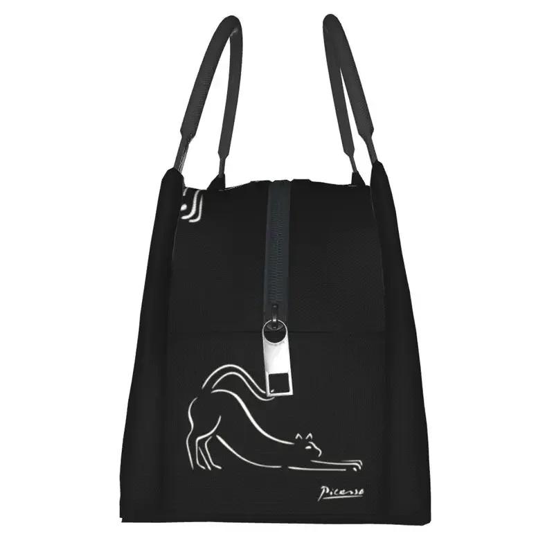 Pablo Picasso Weiße Katze Thermisch Isolierte Lunchtasche Damen Berühmtes Ölgemälde Tragbarer Lunchbehälter Multifunktionale Lebensmittelbox