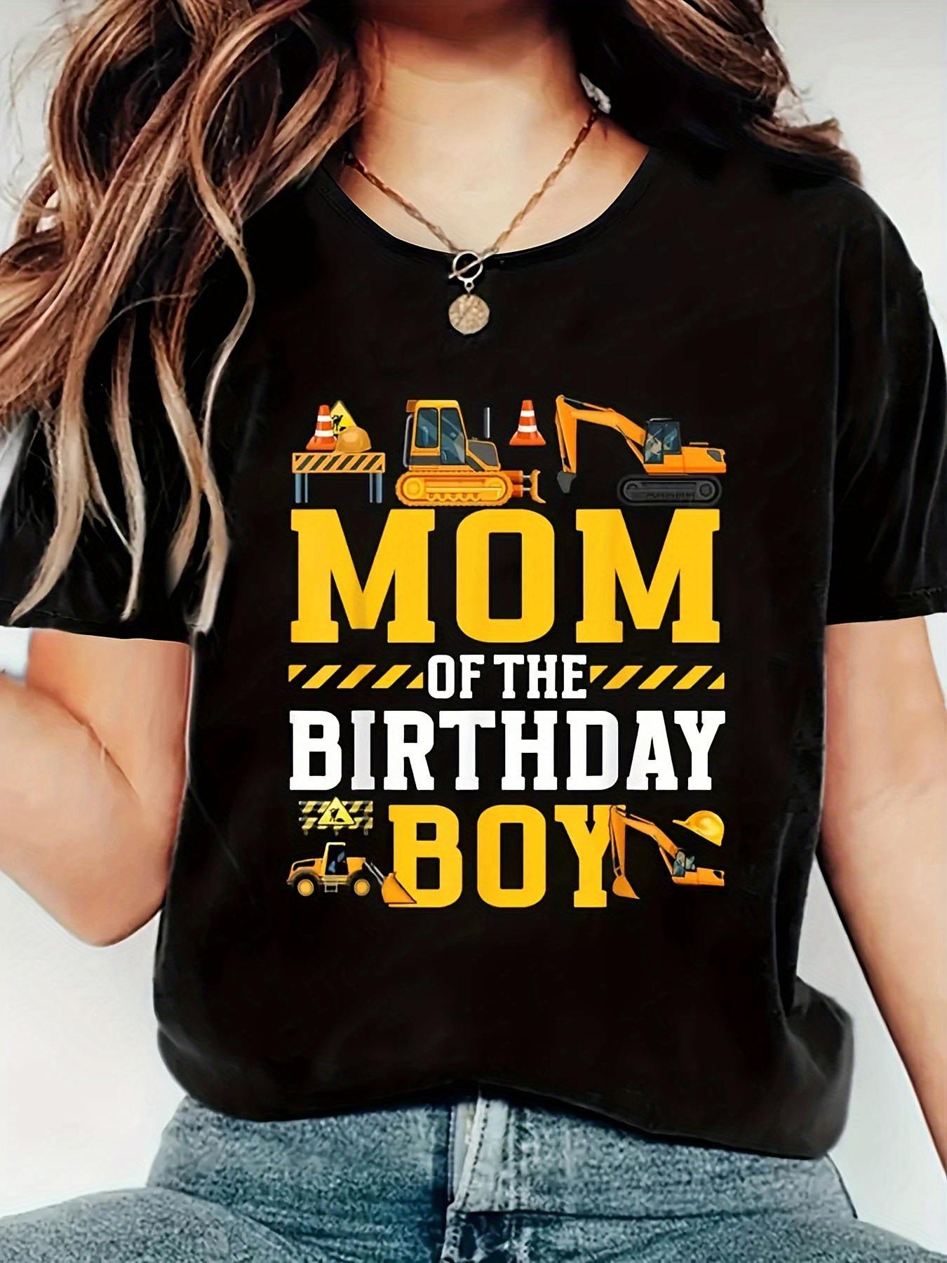 Construction Mom Of The Birthday Boy T-shirt XL