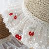 Women's Summer Hat Lace Floral Brim Sunshade Sun Hat Lady Korean Style Bucket Hat Fisherman Cap Seaside Sunscreen Beach Travel