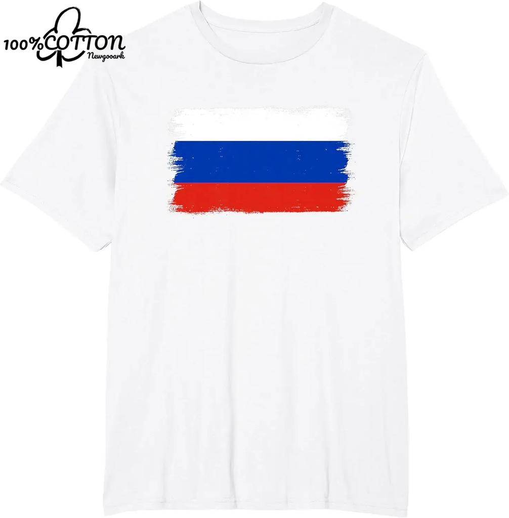 LE Russian Flag Russia T-Shirt The Graphic Custom Printed Women Men Summer Streetwear Funny Vintage