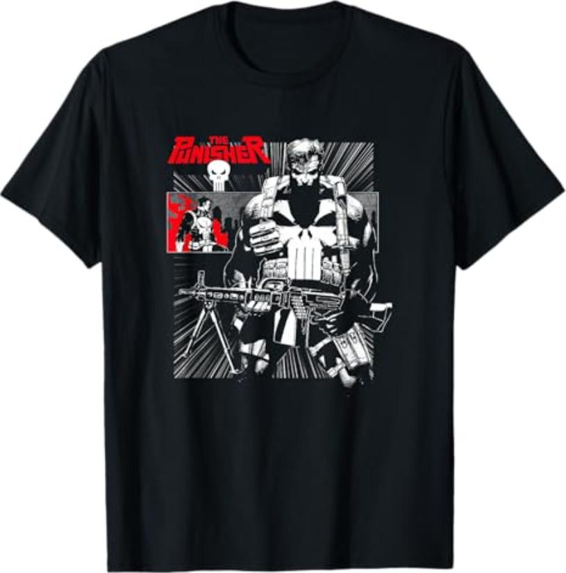 Marvel Punisher Armed and Dangerous Vintage Comic Panels V2 T-Shirt S разноцветный
