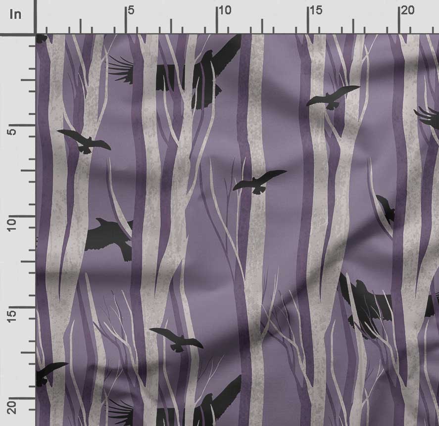 Soimoi Potisk ptáků s listy, Bavlna Cambric, Prošívaná látka prodávaná The Yard 42 palců široká, bavlněná látka střední gramáže, Šicí potřeby,