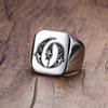 Vnox Retro-Initialen-Siegelring für Männer, 18 mm, sperrig, schwerer Stempel, männliches Band, Edelstahl, Buchstaben, individueller Schmuck, Geschenk für Ihn
