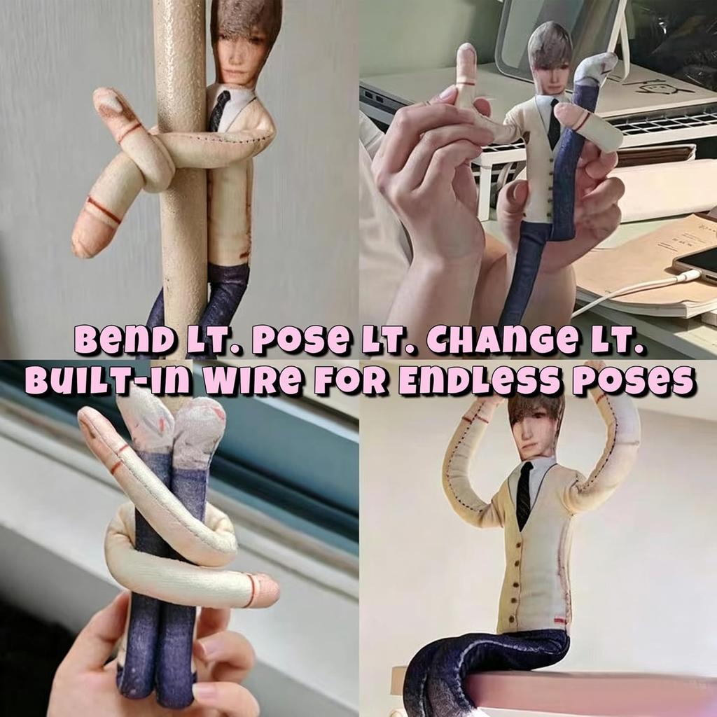 customizable Bendable Plush Doll Flexible Wire Frame Poseable MJ Abstract Rat Jerky King of Pop Collectible Toy Fan Gift