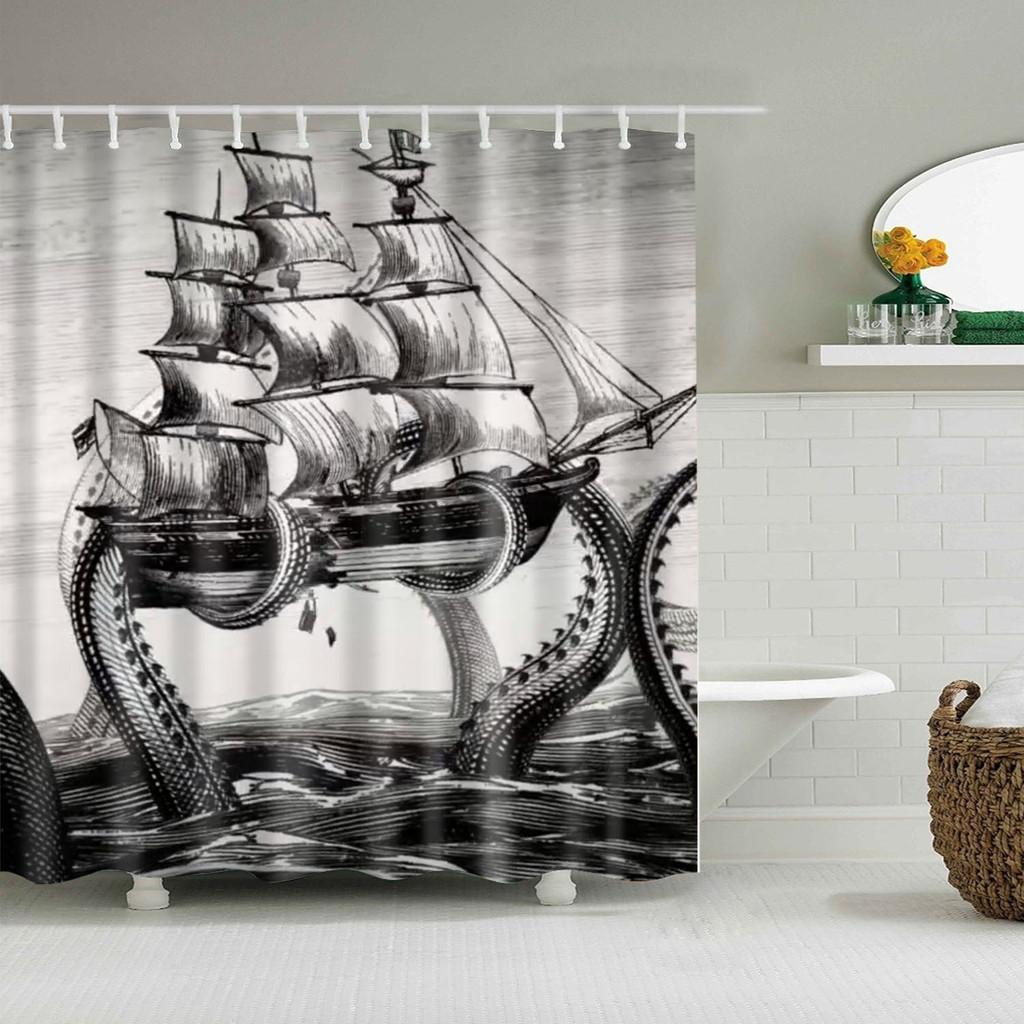 Polyester Shower Curtain With Custom Logo And Pattern For Bathroom Decor