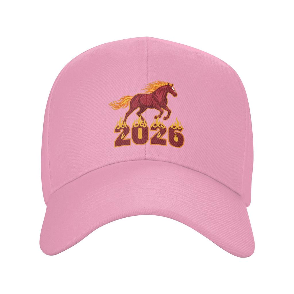 2026 Horse Year Racing Flame Graphic Zodiac New Year Sun Baseball Cap Summer Men Trucker Hat Y2k Retro Outdoor Gym Baseball Caps