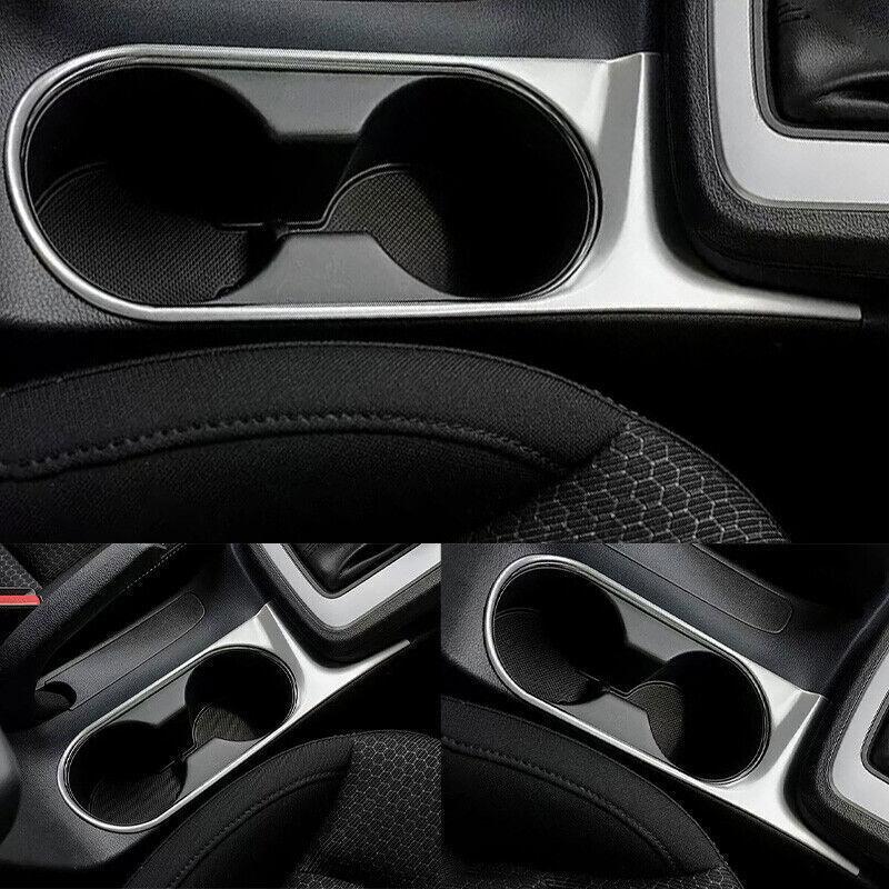 For Hyundai Elantra 17- Titanium Silver Middle Console Water Cup Frame Trim