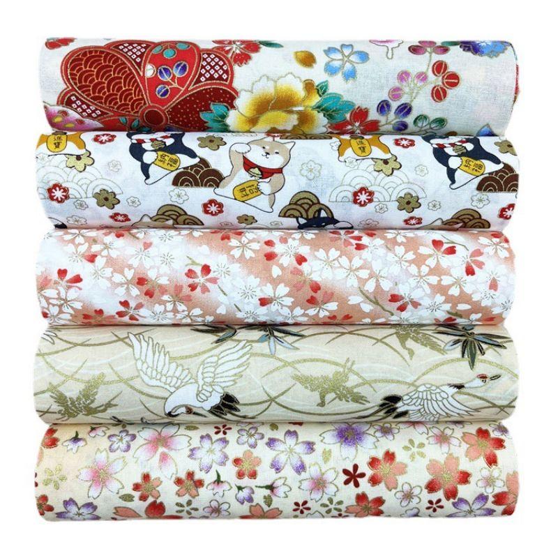 5 bucăți țesătură de bumbac, țesătură imprimată, țesătură pentru haine de păpuși lucrate manual, țesătură pentru rochii, pentru cusut bricolaj Scrapbooking pentru matlasare