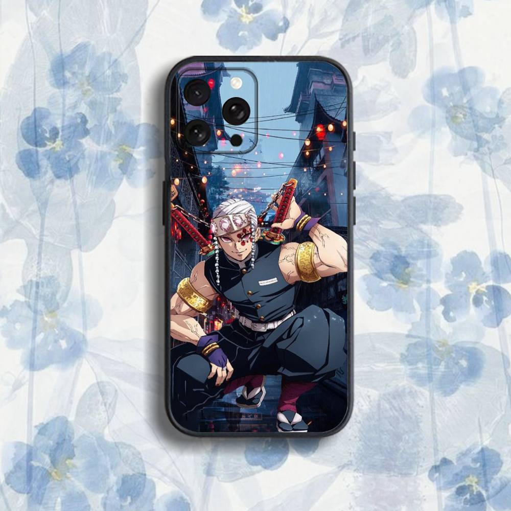 Anime T-Tengen U-Uzui Phone Case For iPhone 17,16,15,14,13,12,Pro,Max,Plus,E,SE4,Air,Mini Black Soft Box