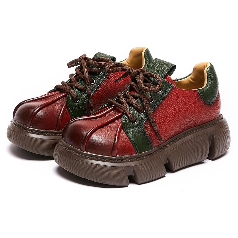 

Модные туфли-лодочки GKTINOO на толстой подошве с увеличением высоты, весна 2025, новая коллекция, натуральная кожа, шнуровка, универсальные, ретро, женские туфли на платформе 250