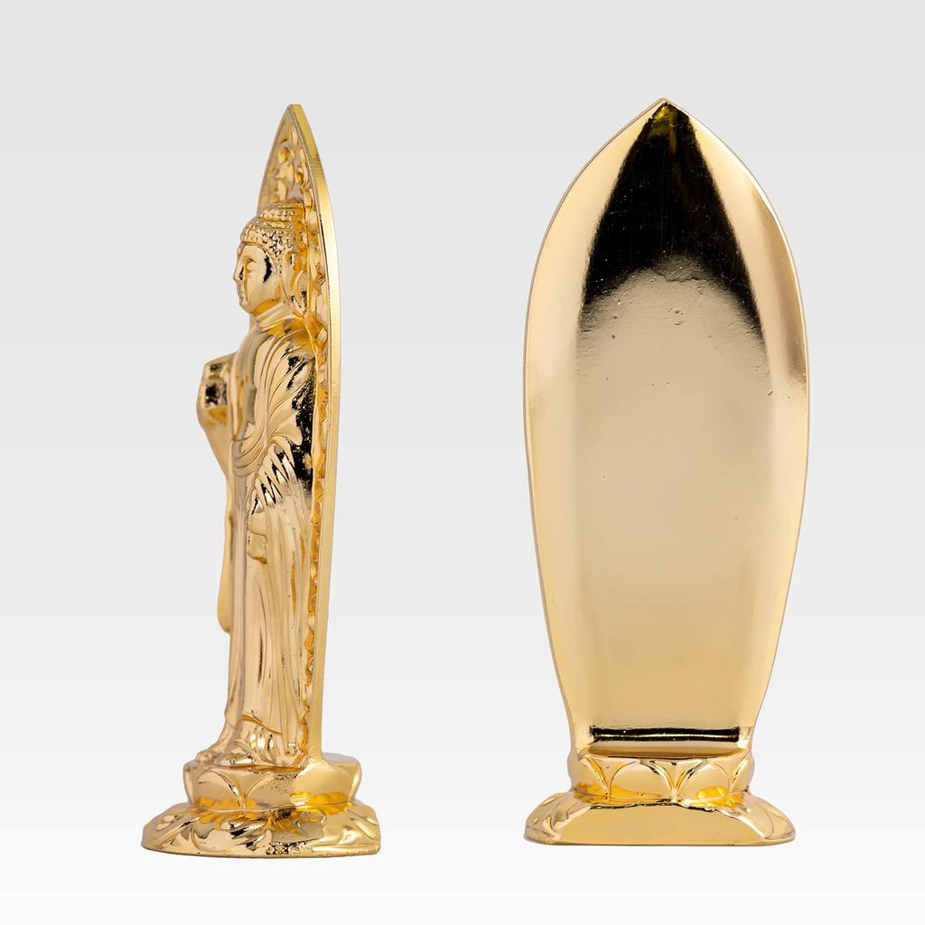 Stehende Amitabha Buddha Statue Watanabe Keishu Originalmodell für im Jahr des Hundes Geborene oder Tierkreis-Schutzgottheit Takaoka Bronze Buddha [Klein