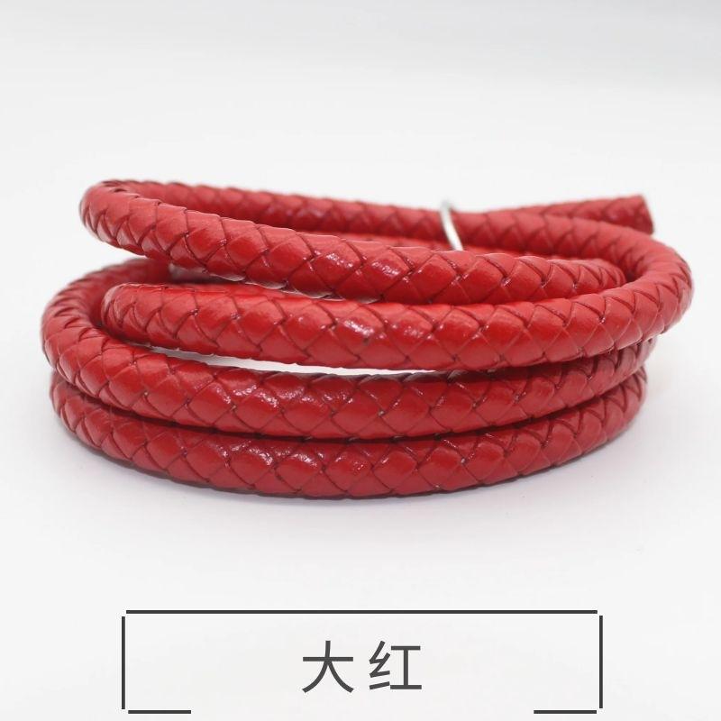 Zhoujia Same Cowhide First Layer Woven Cowhide Rope 8Mmdiy Bracelet Necklace Rope Woven Round Cowhide Rope