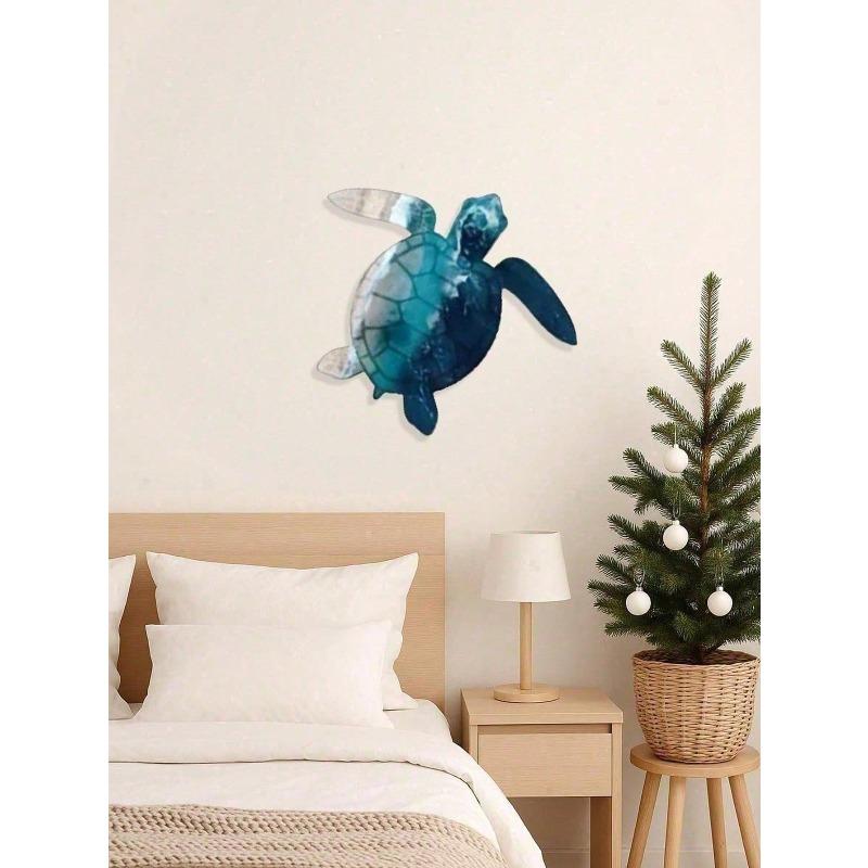 Handgjord Metall Havssköldpadda Väggkonst Kustnära Nautisk Dekor Strandhus Gåva