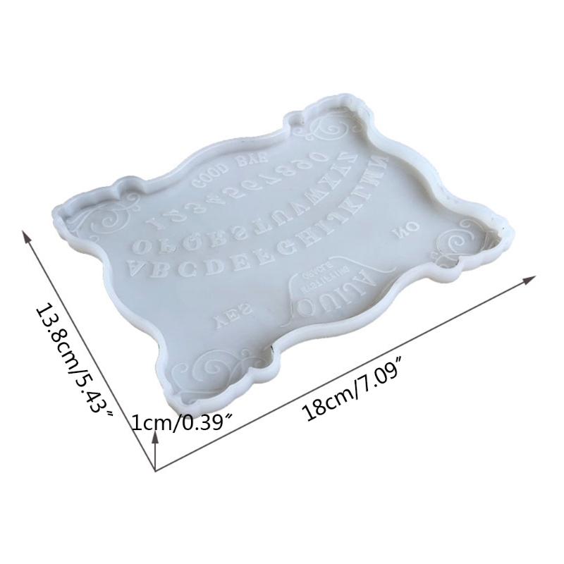Vassoio portaoggetti Stampo in silicone per colata Fai da te Decorazione per gioielli Stampo Specchio fatto a mano Tappetino da gioco OUIJA Stampo in resina epossidica UV