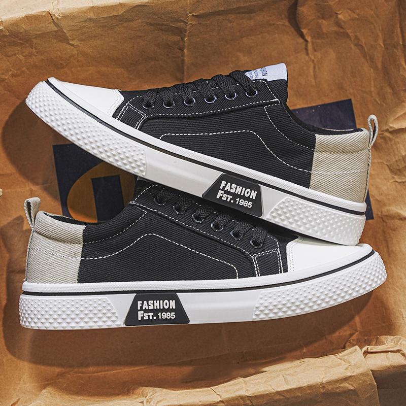 2025 Mens Canvas Shoes Outdoor Fashion Skateboard Shoes for Men Comfor Non Slip Casual Sneakers Breathable Men Walking Shoes 48