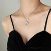 Abstract Art Irregular Pendant Freshwater Pearl Necklace for Women - Gold-Plated Titanium Steel