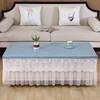 High End European Style White Waterproof Tablecloth Lace Edged Large-sized  Mat Thick Household Oil Proof Tea Table Cover