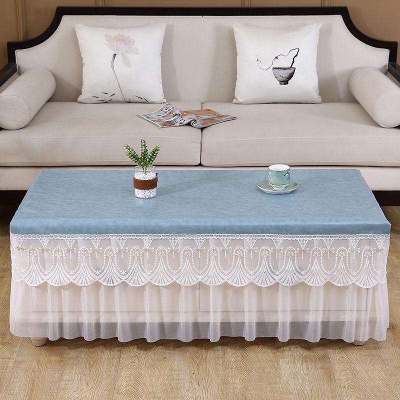 High End European Style White Waterproof Tablecloth Lace Edged Large-sized Mat Thick Household Oil Proof Tea Table Cover
