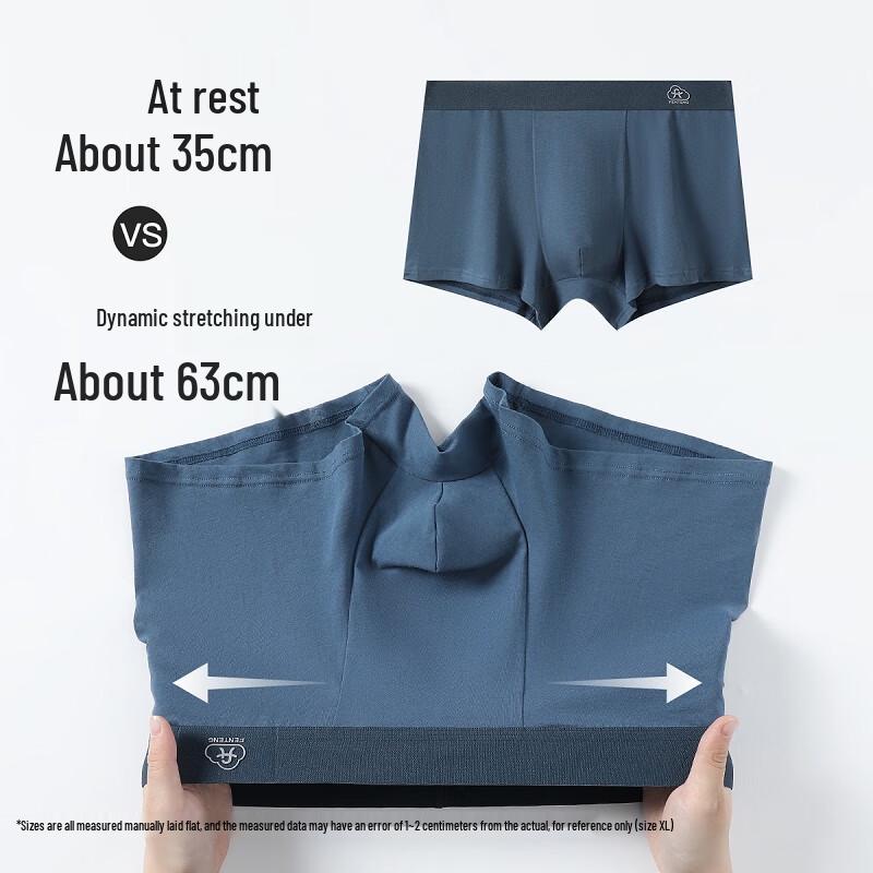 Fenteng Men's 10A Antibacterial 50s Cotton Boxer Briefs 4-Pack