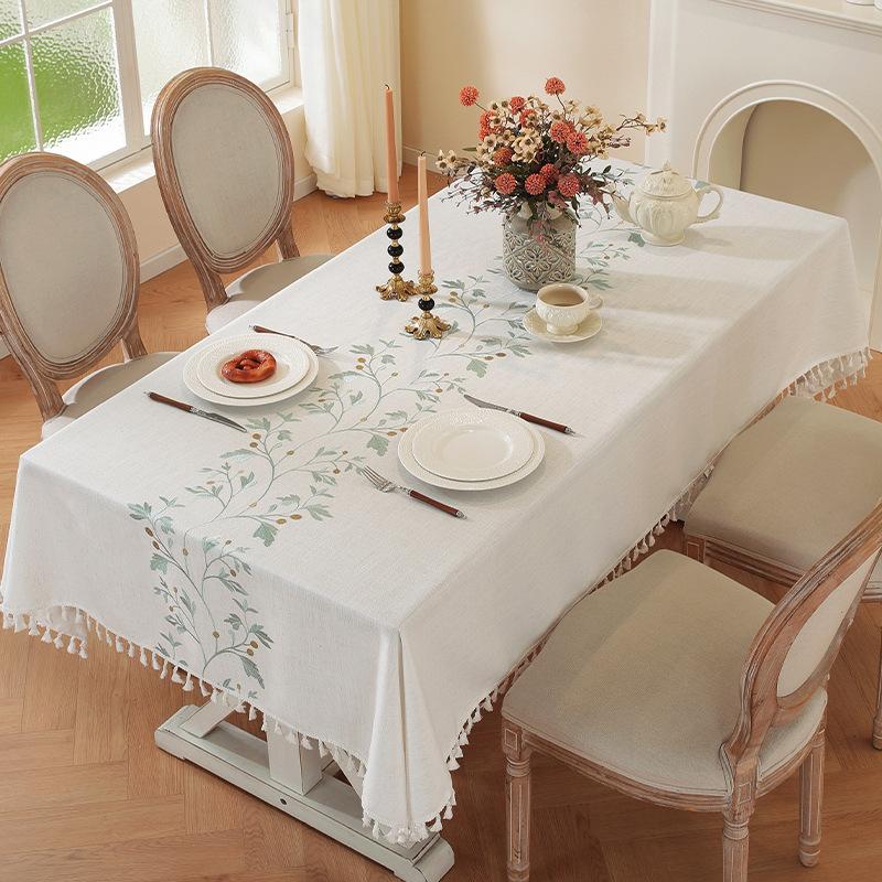 Yingchuang Dining Table Cloth Coffee Table Fabric Cotton And Linen Rectangular Tablecloth Table Flag Table Mat Tableware Dining Chair