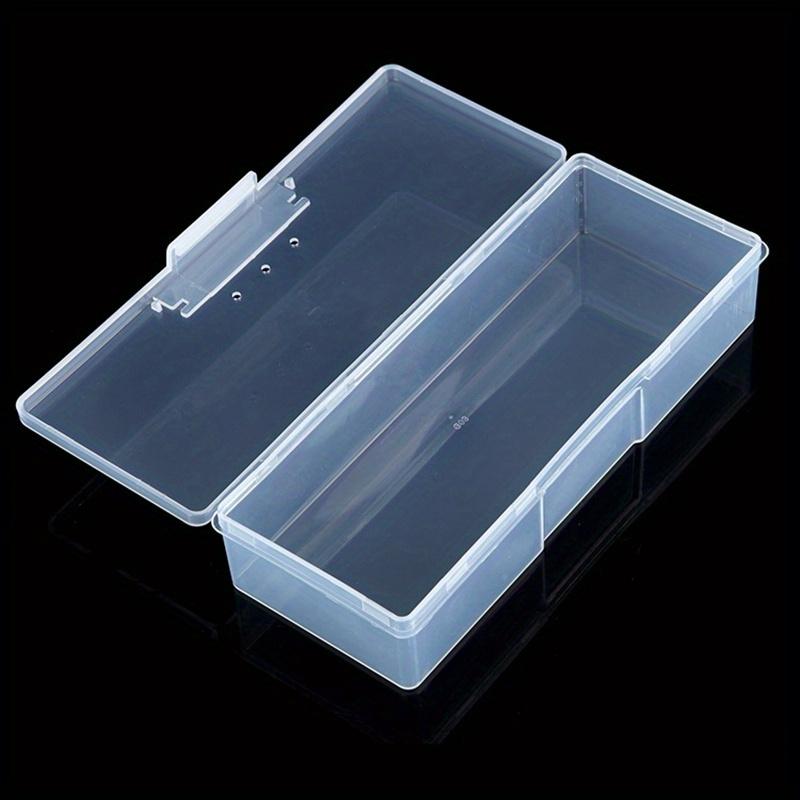 2pcs Clear Plastic Nail Tool and Cosmetic Organizer Box Countertop Lightweight Storage Solution for Manicure Supplies