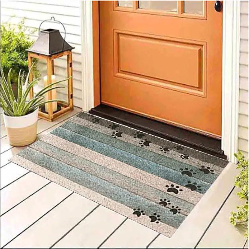 Crystal Velvet Wood Texture Home Bedroom Kitchen Bathroom Floor Mat, Water Absorbent Dirty Resistant Non-Slip Doormat