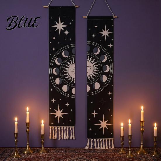 Bohemian Style Wall Star Prints Cotton with Tapestry Soft Hanging Fringed Sun Moon Unique Art
