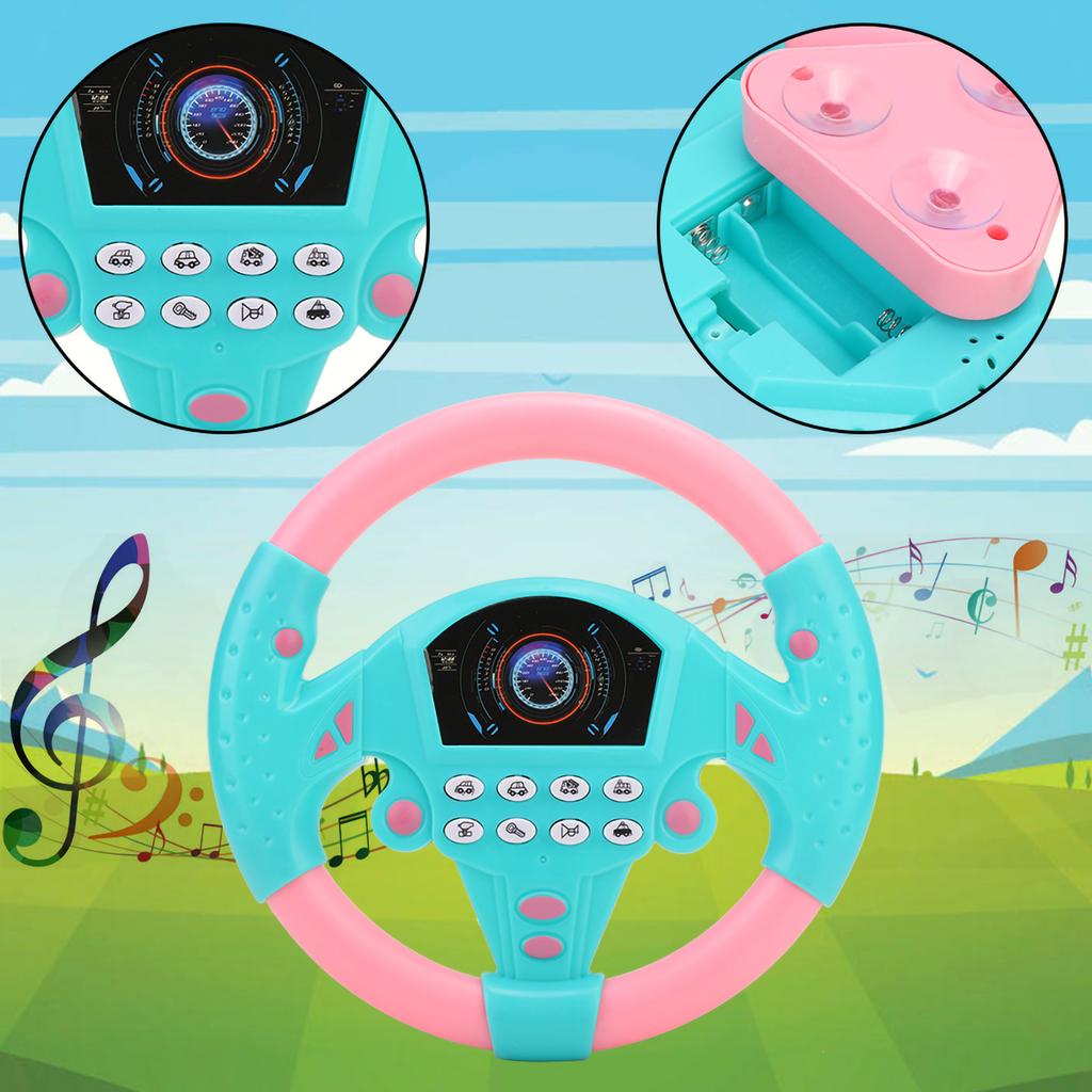 Baby Educational Copilot Steering Wheel Music Children Intelligent Toy (Pink Blue)