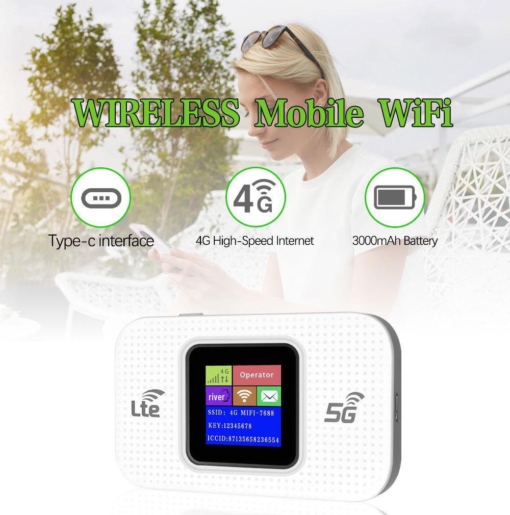 4G LTE Pocket WiFi Router with Color Screen, Europe-Compatible, 5G WiFi