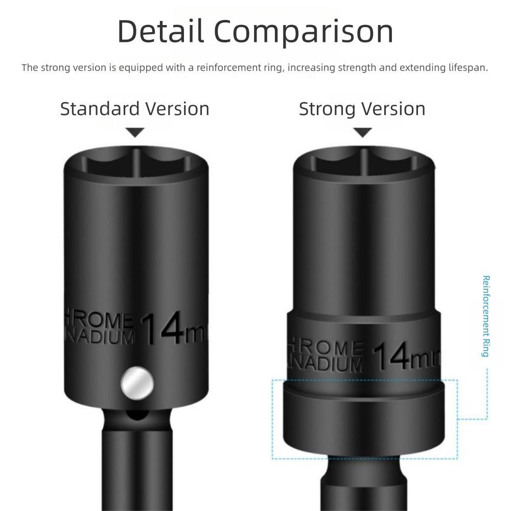 CR-MO Chromium Molybdenum Steel Swivel Socket Wrench 1/2" 12~19mm Hex Adapter Impact Socket Hand Tool High Hardness