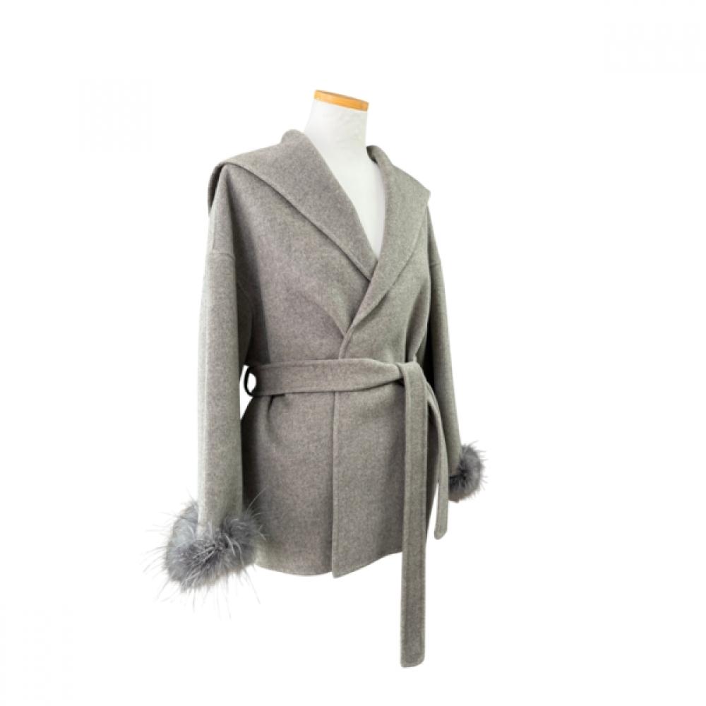 La Vita Junko Ostrich Fur Half Coat Lqwco031