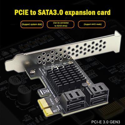 4 Ports SATA III PCIe Expansion Card 6Gbps SATA 3.0 To PCI-e 1X 4X 8X 16X PCI Express Adapter Card Support Win8 Win10 Linux