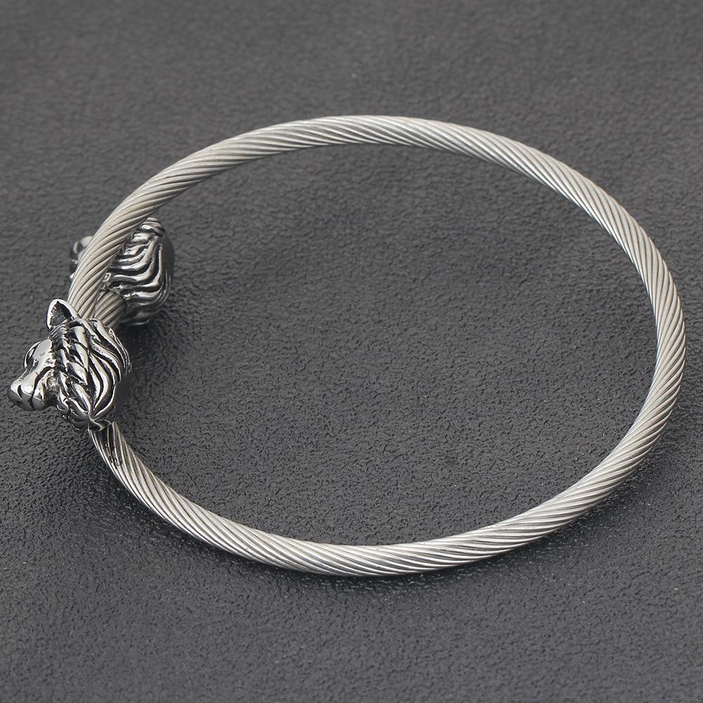 Yeni Retro Baskın Kurt Başı Ayarlanabilir Bileklik Moda Erkek ve Kadın Bilekliği