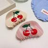 1pc Japanese and Korean acetate grab clips, cute fruits, cherry hairpins, temperament rhinestones back of the head, hair claw
