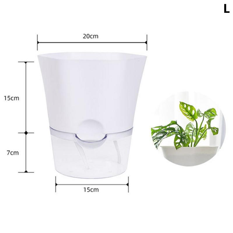Blumentopf Selbstbewässerung Pflanzgefäß Transparentes Pflanzgefäß Blumentopf Wasserspeicherbecken Lager Gartenzubehör Heimdeko FU