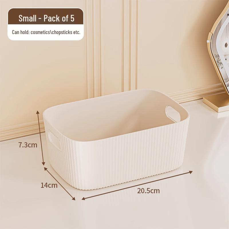 Household Plastic Rectangular Storage Box for Cosmetics, Snacks & Sundries