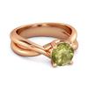 Peridot Crisscross Band Ring - 925 Sterling Silver Rose Gold Vermeil