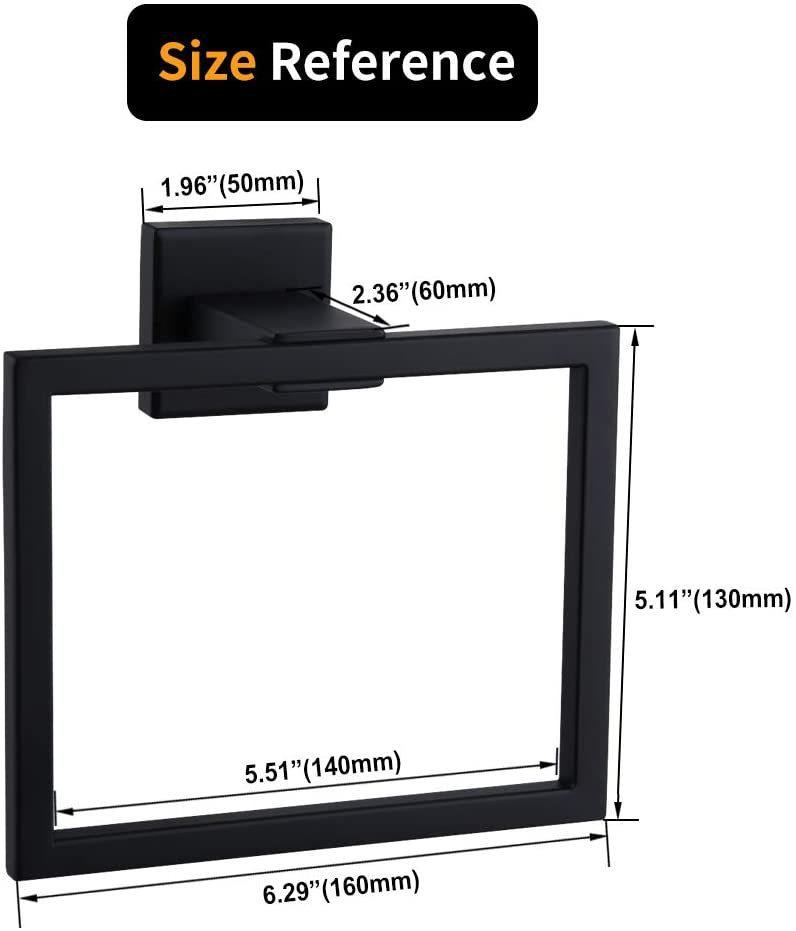 Nordic Round Stainless Steel Black Towel Ring Hanging Ring Wipe Hand Towel Hanger Round Ring Wall