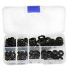 250 stk Skivepakningssett Svart Nylon Gummi Flat Ring Vanlig Reparasjonssett