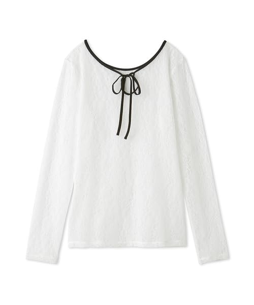 

Furfur Lace Sheer Pullover RWCT251098 Women s White