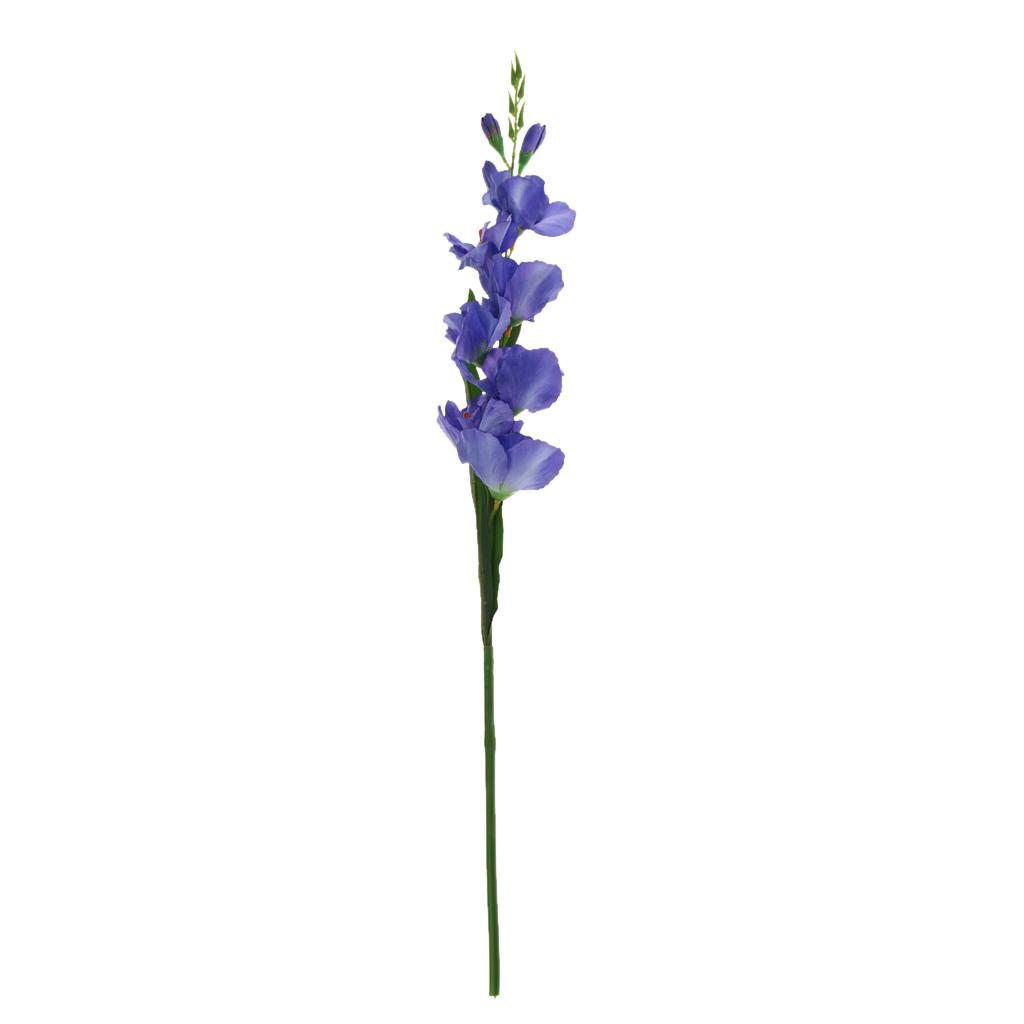Home Decor Artificial Gladiolus Flower Yellow Silk Lifelike Fake Flower for Wedding Table Arrangement Centerpiece