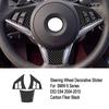 Glossy Carbon Fiber Car Steering Wheel Button Frame Cover For BMW 6 E64 04-10