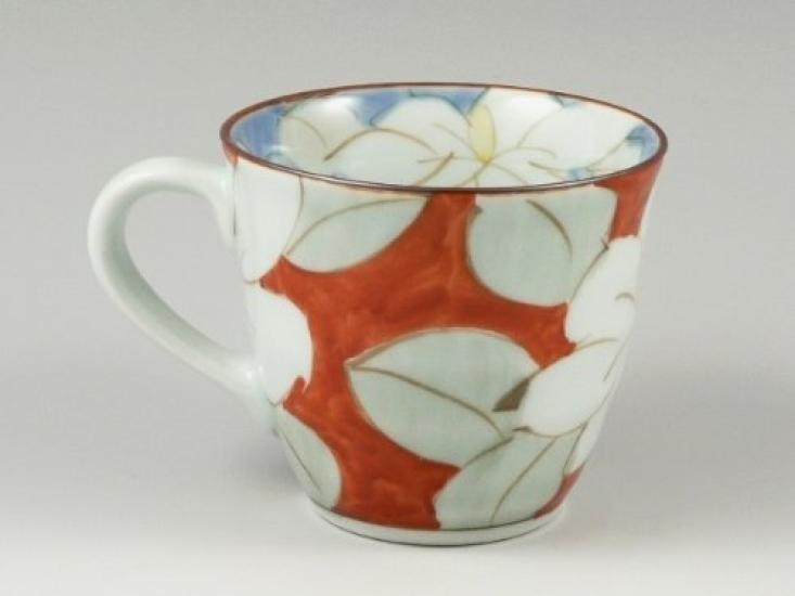Arita Hasami Ware Kiln Gardenia Pair Mug Cups 18624 Sen'emon