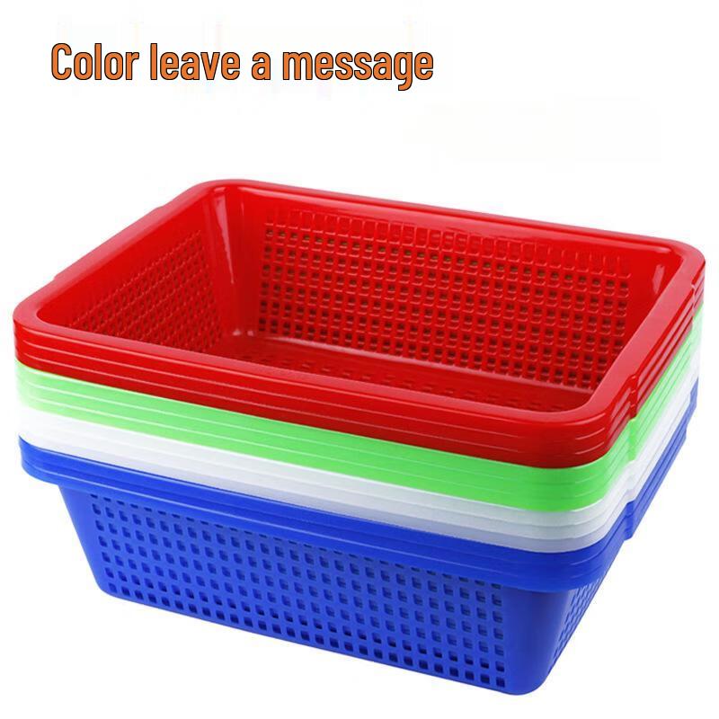 3-Pack Square Plastic Drain & Storage Baskets
