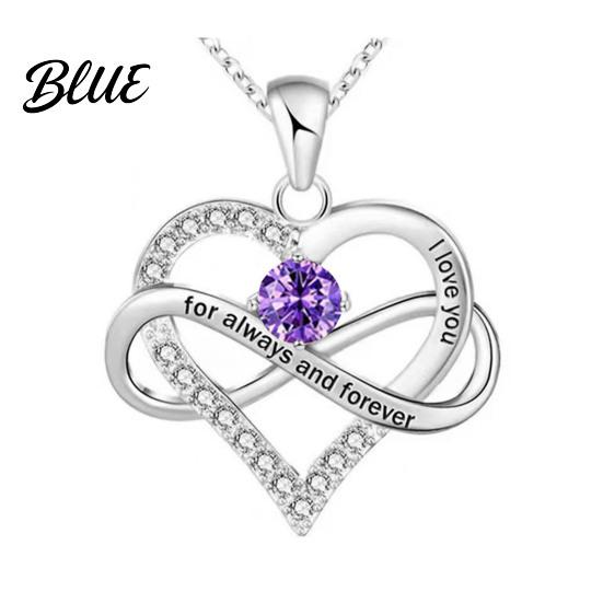Love Message Necklace Heart for Women Romantic I You Forever